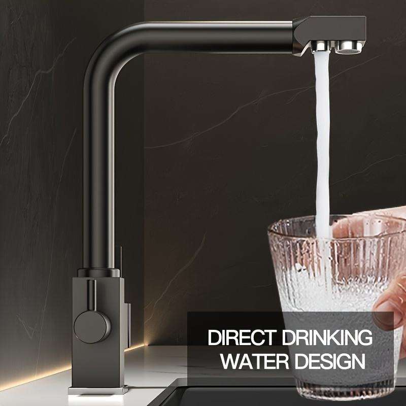 Beelee Brass Ceramic Single Hole Dual Handle Kitchen Faucet