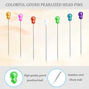 100pcs Gourd Pearl Head Sewing Pins Straight Quilting Pins For Crafts Dressmaker DIY Decoration