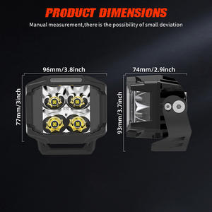 12В 24В Автомобильные дополнительные прожекторы, янтарные ДХО, 80Вт 9600Лм, 4-дюймовые боковые фары-«стрелы» на переднюю стойку с проводкой для Jeep JK JL - Product Image 6