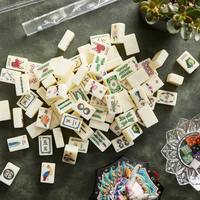 Tapis de jeu de Mahjong américain personnalisé en acrylique gravé, tuiles de Mahjong sur mesure, jeu d'échecs de table, cadeau de divertissement