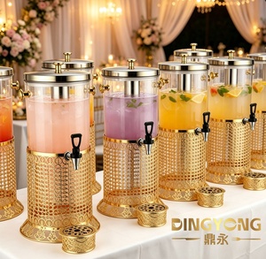 Distributeur de jus, café, lait, bière et autres boissons de luxe en acier inoxydable doré 8L/16L avec robinet pour hôtel, restauration, mariage, fête - Product Image 3