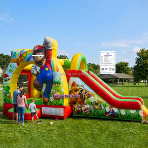 Château gonflable commercial d'extérieur pour enfants et tout-petits, château gonflable à thème de dessin animé avec toboggan, maison de rebond gonflable avec souffleur - Product Image 1