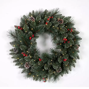 2023 couronnes <span class=keywords><strong>de</strong></span> <span class=keywords><strong>noël</strong></span> artificielles faites <span class=keywords><strong>maison</strong></span> OEM pour décoration <span class=keywords><strong>de</strong></span> <span class=keywords><strong>porte</strong></span> d'entrée - Product Image 1