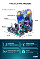 FUNSPACE Machine de jeu de course pour deux joueurs, simulateur de conduite de voiture d'arcade à monnayeur, écran vidéo 65 pouces, version anglaise