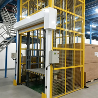 Plateforme élévatrice de marchandises verticale à cadre robuste avec rail de guidage, plateforme élévatrice hydraulique stationnaire pour le transport de marchandises en entrepôt