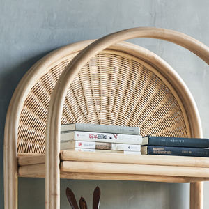 Muebles de Salón Nórdicos, Estante Vertical de Piso, Estantería de Ratán Natural para Libros - Product Image 3