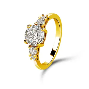 Champagne Rings For Women Gold Color Fashion Wedding Engagement Ring