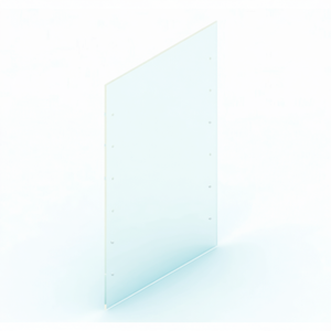 Panneau latéral en verre transparent 80x140 mm, 10 mm d'épaisseur, trempé pour armoires de salon - Product Image 1