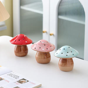 Mignon Céramique Atmosphère Champignon Veilleuse Lampe De Chevet Chambre Dortoir Décoration Pour Cadeau - Product Image 1