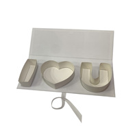 Logo personnalisé de haute qualité, arrangement de boîte-cadeau de fleur rectangulaire thème «Je t'aime» pour la Saint-Valentin