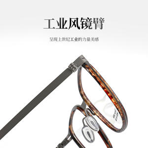 Montures de lunettes Linde Titanium 2706 rectangulaires pour hommes, écaille de tortue, monture optique Danyang, pont moyen, verres en plastique - Product Image 3