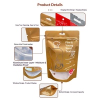 Sacs en plastique et aluminium pour aliments pour animaux de compagnie, à texture mate, refermables, scellés sur trois côtés, avec fermeture éclair auto-adhésive, imprimés en couleur