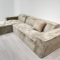 Canapé modulaire compressé en forme de L, ottoman et coussin assortis, gain de place, rembourré, personnalisable, idéal pour le bureau, scellé sous vide