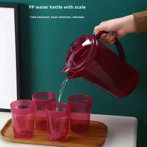 <span class=keywords><strong>Pichet</strong></span> à eau en plastique transparent de 2 L avec gobelet, <span class=keywords><strong>pichet</strong></span> à jus/limonade d'été, <span class=keywords><strong>pichet</strong></span> à thé pour la maison - Product Image 4