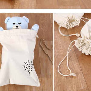 Sacs à cordon réutilisables personnalisés, petits sacs anti-poussière en coton, emballage promotionnel pour cadeaux, poignée en corde, pliables - Product Image 3