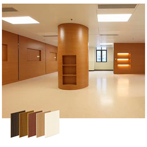Pannelli Murali in ABS Ignifughi Impermeabili Facili da Pulire Design Moderno Superficie con Texture Legnosa Rivestimento Murale per Ospedali - Product Image 1