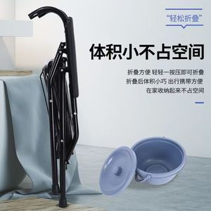 Foldable Toilet Chair With Bucket Stainless Steel Portable For Elderly And Pregnant Adults Bathroom Safety Equipment - Product Image 4