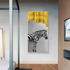 All'ingrosso decorazione della casa testa <span class=keywords><strong>di</strong></span> animale interno immagini <span class=keywords><strong>colorate</strong></span> moderna Semi astratta pittura murale - Product Image 3