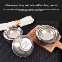 Bol pour enfants en acier inoxydable de qualité alimentaire à double paroi, platine, pour la maison, pour la soupe, le riz, design minimaliste moderne
