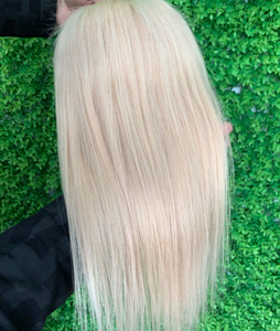 Topper en Soie <span class=keywords><strong>Blond</strong></span> <span class=keywords><strong>Cendré</strong></span> Naturel, Cheveux Humains Brésiliens Remy, Système de Remplacement Capillaire en Forme de V - Product Image 2