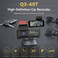 Caméra de tableau de bord double objectif Full HD 2.5D IPS avec écran tactile, application mobile et connexion Wi-Fi pour enregistrement des trajets de taxi