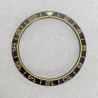 Composants de montre : diamètre 38 mm, diamètre intérieur 30,5 mm, lunette en céramique biseautée.