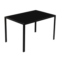 Table à manger moderne de luxe avec dessus en verre et chaises de salle à manger noires 6 places pour le salon et la cuisine