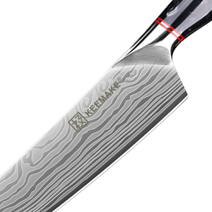 KEEMAKE-Cuchillo de chef de acero inoxidable de 8 pulgadas, diseño de Damasco, cocina japonesa, cuchillo para cortar carne y verduras con mango de resina - Product Image 3