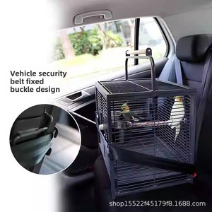 Portable Bird Cage for <strong>Parrots</strong> <strong>Car</strong> Mounted Outdoor Use Small Bird House with Food Bowl and Standing Stick Medium Size - Product Image 6