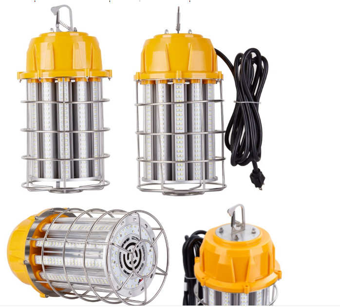 120W LED Temporary Work Light Portable Hanging Construction Lighting Led High Bay Light for Workshop Mine Job Site Lighting