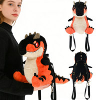 Sac à dos en peluche 3D de haute qualité, personnalisé, en forme de Tyrannosaurus Rex, avec fermetures éclair et sangles, jouet en peluche pour enfants