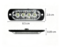 Feu de calandre latéral 4W LED IP65 pour camion, boîtier en alliage d'aluminium, 18 modes stroboscopiques, multicolore, feu d'avertissement d'urgence pour camion