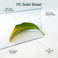 Plaque de polycarbonate solide de 4 mm, 6 mm, 8 mm avec revêtement UV pour toit, lanterneau, éclairage naturel, entrepôt et bâtiment