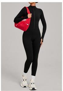 Autumn Jumpsuit <strong>Tight</strong> <strong>Fleece</strong> Yoga Jumpsuit Outdoor Warm Suits Romper - Product Image 2
