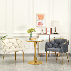 Chaise de salle à manger de luxe Nordic Light moderne Simple salle à manger chaise de ménage dos couverture souple chaise en velours - Product Image 4