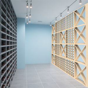 Estante de madera para vino de diseño moderno de alta calidad, portabotellas enfriador de madera para almacenamiento de vino para fiestas - Product Image 2