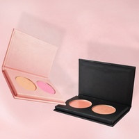 Poudre pressée pour le contour du visage mat DIY 2 couleurs Vente en gros Logo personnalisé Vegan Poudre pigmentée Maquillage Blush Blush Palette