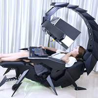 Silla de juego de gravedad cero, asiento reclinable totalmente eléctrico para 3 monitores, silla escorpión de IW-SK