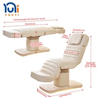 Table de massage électrique personnalisable en cuir PU blanc, lit de massage réglable, lit facial pour salon médical et esthétique