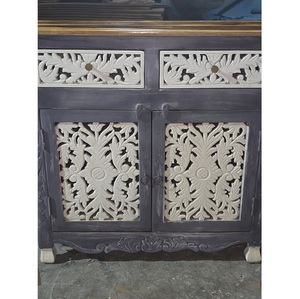 Tủ Gỗ Rắn Cho Khách Sạn Nhà Tự Nhiên Mục Vụ Trang Trại Phong Cách Mộc Mạc Khắc Trang Trí Nội Thất Sideboards Lưu Trữ Đồ Nội Thất Cho Cuộc Sống - Product Image 5