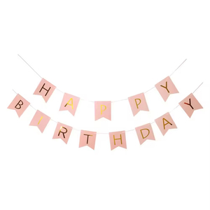 Gahmi Happy Birthday Paper String Banner Party Hanging Bunting Flag Banderín con asta de fibra de vidrio - Product Image 1