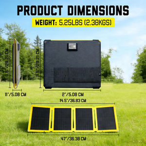 Alecter <b>Solar</b> Pro Grade 60W <b>Foldable</b> Waterproof <b>Solar</b> <b>Panel</b> Built-in Kickstands 21% Efficiency Black-Reliable Energy for Camping - Product Image 3