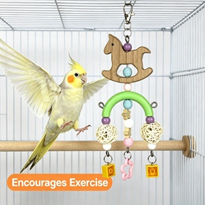 Juguete Colgante para Loros con Diseño de Caballo Balancín de Dibujos Animados, Piezas Coloridas Surtidas que Proporcionan Estimulación Visual y Reducen la Ansiedad de las Mascotas - Product Image 2
