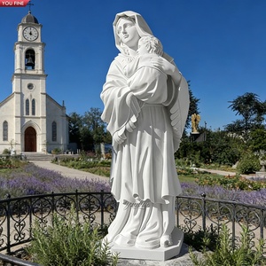 Statua in Marmo a Grandezza Naturale della Vergine Maria con Bambino YOUFINE <span class=keywords><strong>per</strong></span> <span class=keywords><strong>Cappelle</strong></span> e Cimiteri - Product Image 1