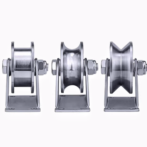 <span class=keywords><strong>Heavy</strong></span> <span class=keywords><strong>Duty</strong></span> 2 Polegada de Aço Inoxidável Em Forma de H Rígida Porta Deslizante Rodízio Pneumático U Groove Roda com Montagem De Placa Fixa - Product Image 5