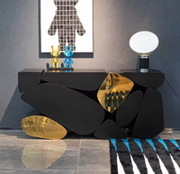 Table console en acier inoxydable de style moderne, table rectangulaire de luxe pour salon, meubles d'hôtel, tables d'entrée