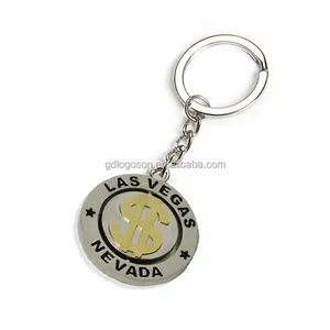 Nevada Personalized Key Chains Las Vegas Casino Gold Plating Spinner Keychain Epoxy Coating Poker Playing Card Key Holder