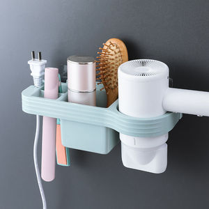 No-<b>drill</b> hair dryer holder, bathroom storage rack, bathroom wall-mounted rack, hair dryer holder. - Product Image 3