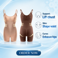 Nouveau style Body gainant grande taille à bretelles, sans couture, effet ventre plat, rehausseur de hanches et sculptant l'abdomen