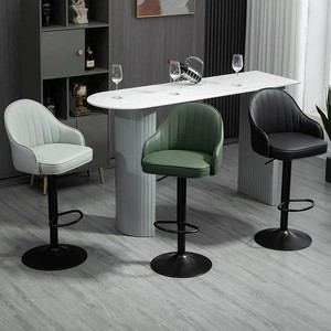 Chaise de salon pivotante moderne réglable en hauteur en PU, tabouret de bar, tabouret de réception, chaise de bureau, chaise de négociation, chaise de loisirs - Product Image 6